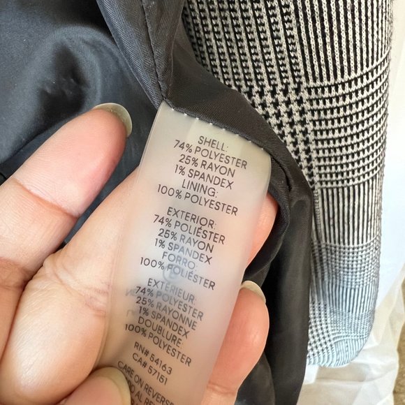 Calvin Klein Houndstooth Stretch Open Front Waterfall Blazer - Picture 5 of 5